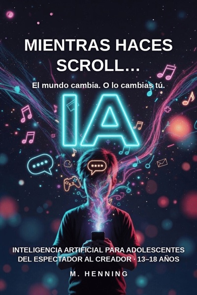 Portada del libro de IA para adolescentes Mientras haces scroll